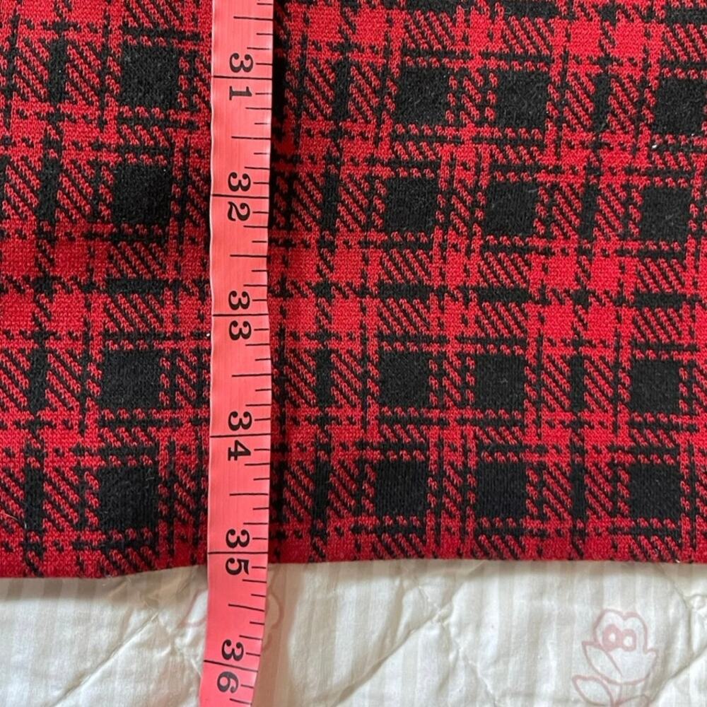 Tommy Hilfiger Women 10 Red Black Tartan Plaid Jumper Dress Preppy Dark Academia - Picture 11 of 13